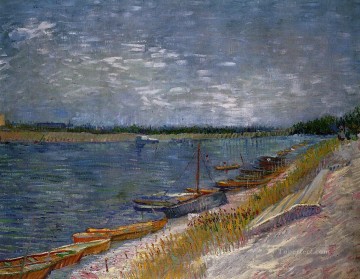 Vincent Van Gogh Painting - Moored Boats Vincent van Gogh